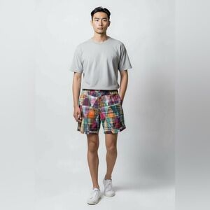 Polo Ralph Lauren Patchwork Madras Chino Shorts 6" Size 35 Vintage Inspired